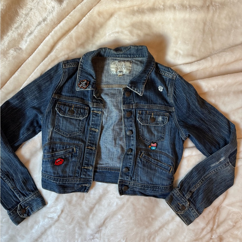 OLD NAVI Vintage Denim Jacket with Fun Patches